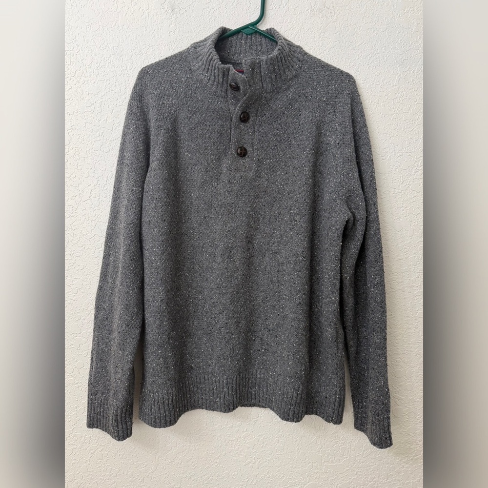 UNTUCKit Men’s Button-Neck Gordonne Sweater Gray Size- Large